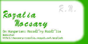 rozalia mocsary business card